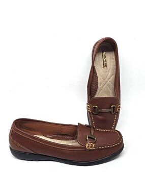 Thom McAn Gavyn Brown Leather Casual Loafers Slip-on Shoes Women's Size 7.5W